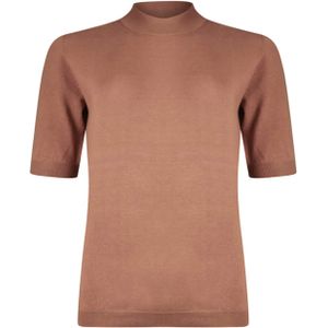 Roberto Sarto Dames trui bruin (Maat: 42) - Effen - Halslijn: Opstaande kraag,