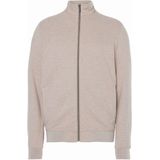 bugatti - Sweatvest - Beige - Met Ritssluiting - Opstaande Kraag - Visgraatmotief