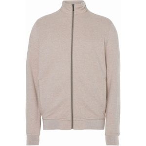 bugatti - Sweatvest - Beige - Met Ritssluiting - Opstaande Kraag - Visgraatmotief