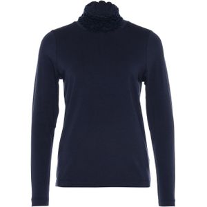 Bloomings Longsleeve blauw (Maat: L) - Effen - Halslijn: Opstaande kraag,