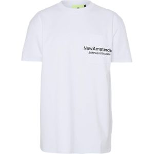 New Amsterdam T-shirt wit (Maat: L) - Tekst - Halslijn: Ronde hals,
