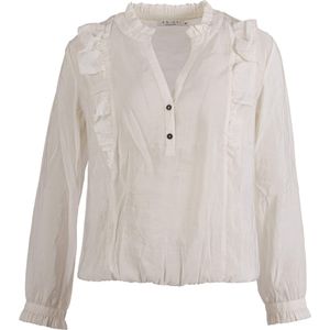 Enjoy Blouse ecru (Maat: L) - Effen - Halslijn: V-hals,