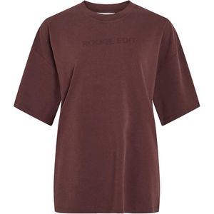 Rouge Edit - Dames T-shirt - Bordeaux - Effen - Ronde Halslijn