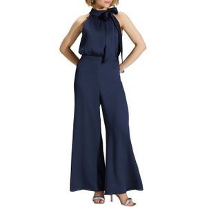 Swing - Jumpsuit - Dames - Getailleerd Model - Opstaande Kraag - Strikdetail