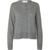Selected - Thea - Cardigan - 100% Merinowol - Ronde Hals - Lange Mouwen