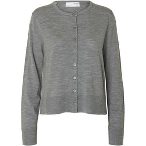 Selected - Thea - Cardigan - 100% Merinowol - Ronde Hals - Lange Mouwen