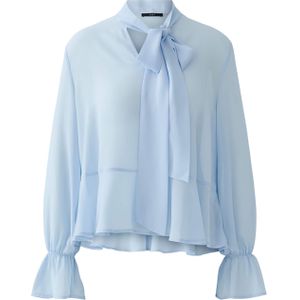 OUI Dames blouse blauw (Maat: 36) - Effen - Halslijn: V-hals,