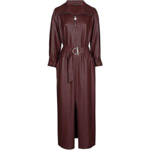 Caroline Biss - Jurk - Bordeaux - Effen - Halflang - Vegan Leather