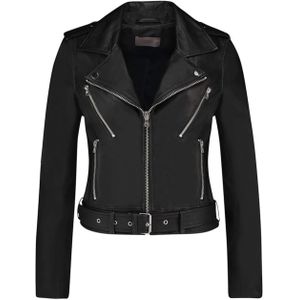 Ibana Leren jack zwart (Maat: 42)