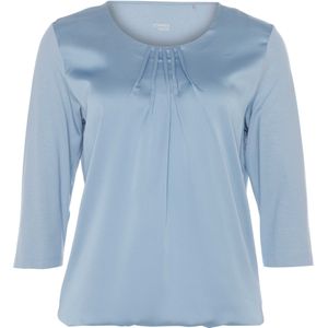 Sommermann Dames longsleeve blauw (Maat: 38) - Effen - Halslijn: Ronde hals,