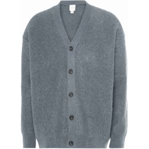Calvin Klein - LS Brushed Alpaca Cardigan - Blauw - Effen - V-hals