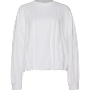 Bellerose Dames longsleeve wit (Maat: S-M) - Effen - Halslijn: Ronde hals,