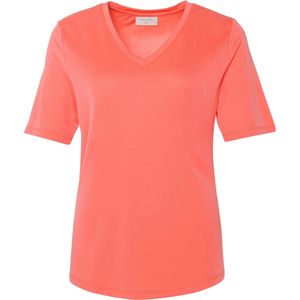 Freequent T-shirt oranje (Maat: M) - Effen - Halslijn: V-hals,