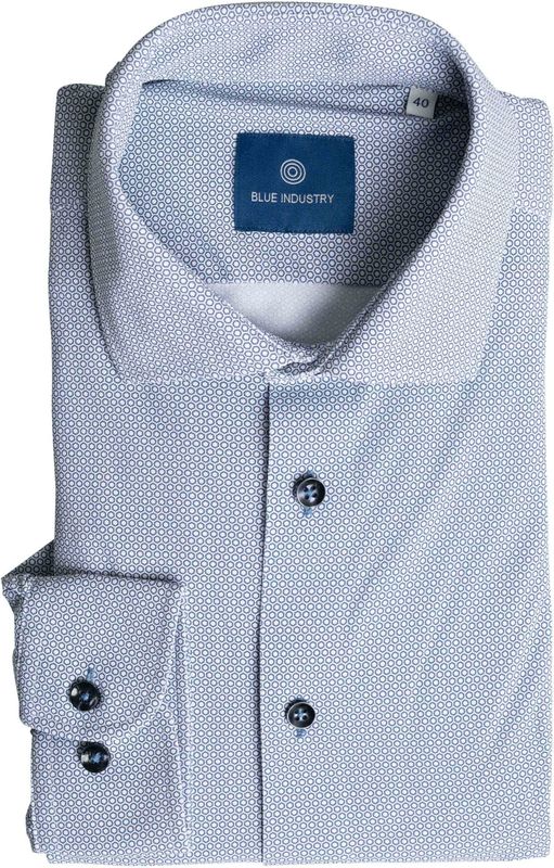 Blue Industry Het contrast microprint overhemd |