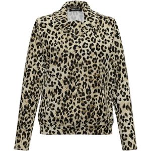 Frank Walder Dames longsleeve beige (Maat: 38) - Animal - Halslijn: Col,