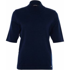 Golléhaug Dames trui blauw (Maat: 40) - Effen - Halslijn: Opstaande kraag,