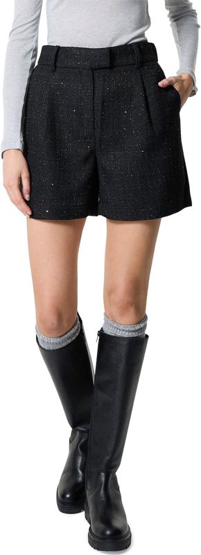 Only ONLINDA LIFE HW SEQUIN BOUCLE korte broek zwart (Maat: 38)