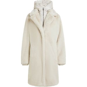 Beaumont - Saar Coat - Wit - Winterjas - Gerecycled Imitatiebont