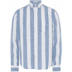 Gant Overhemd lange mouw blauw (Maat: 3XL) - Streep