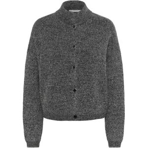 Gestuz - Cardigan - Grijs - Houtskool Melange - Met Lurex Accenten