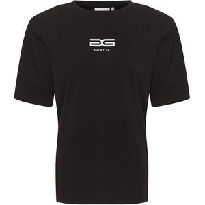 Gestuz T-shirt zwart (Maat: XL) - Logo - Halslijn: Ronde hals,