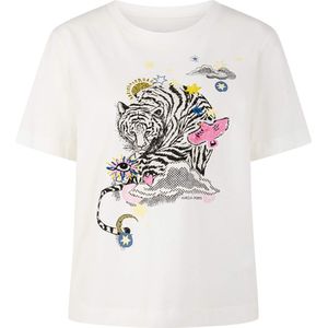 Marc Cain Sports Dames t-shirt ecru (Maat: 38) - Fotoprint - Halslijn: Ronde hals,