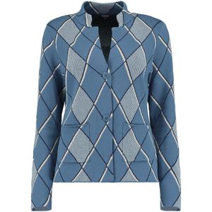 Bloomings Dames blazer blauw (Maat: S) - Ruit