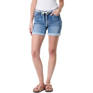Geisha Shorts jogdenim + belt jeans blauw (Maat: XL)