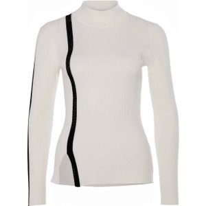 Leo & Ugo Dames top ecru (Maat: 36) - Effen - Halslijn: Opstaande kraag,