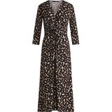 Betty Barclay - Midi Jurk - Bruin - Dames - Met Ruches en Polka Dots