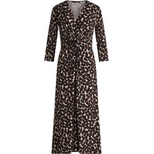 Betty Barclay - Midi Jurk - Bruin - Dames - Met Ruches en Polka Dots