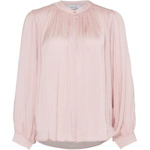 Knit-ted Dames blouse roze (Maat: XS-S) - Effen - Halslijn: Ronde hals,