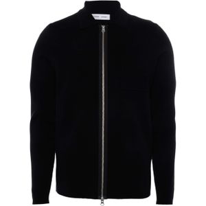 Samsøe Samsøe Heren vest zwart (Maat: L) - Effen - Halslijn: Polokraag,