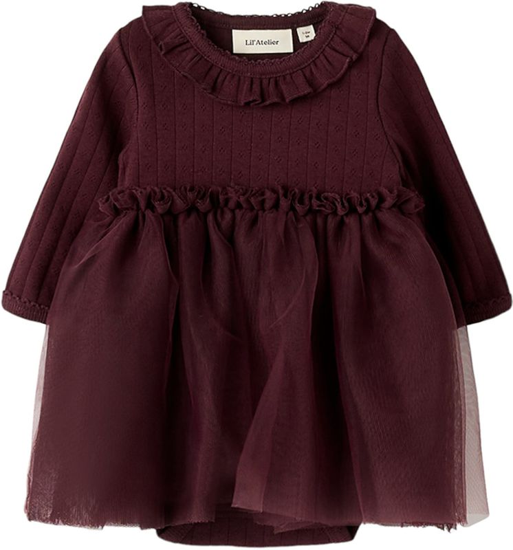 Romper - Jurkje - Lange Mouwen - Ronde Hals - Regular Fit - Drop-stitch Design