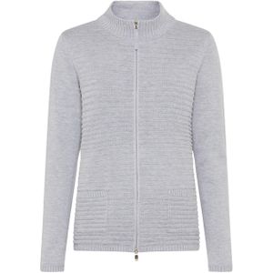 Olsen Dames vest grijs (Maat: 36) - Mélange - Halslijn: Opstaande kraag,