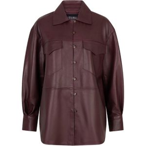 Ibana Blouse bordeaux (Maat: 34) - Effen - Halslijn: Polokraag,