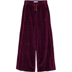 Calvin Klein VELVET WIDE LEG PIPING meisjes broek paars (Maat: 140) - Effen