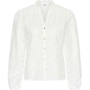 HV Society Blouse wit (Maat: 46) - Broderie - Halslijn: V-hals,