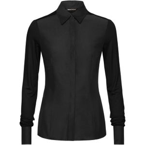 Expresso Blouse zwart (Maat: 38) - Effen - Halslijn: Kraag,