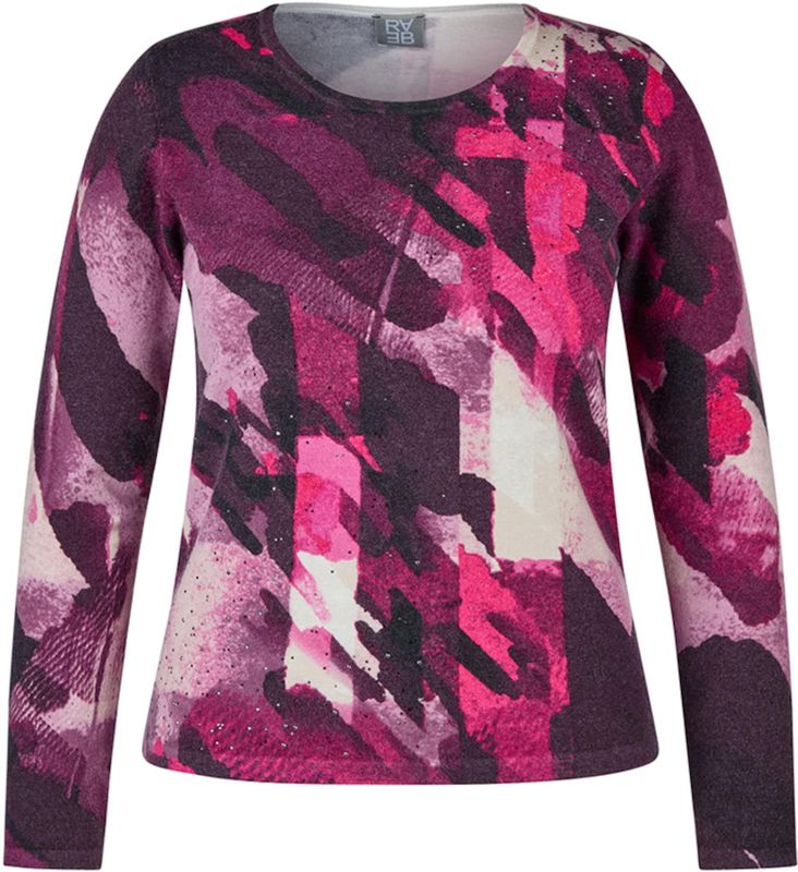 Rabe - Trui - Paars - Allover Print