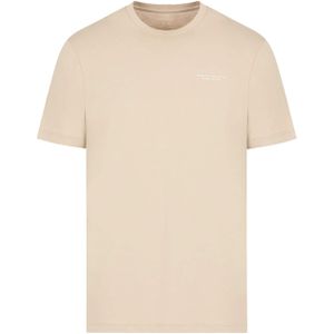 Armani Exchange T-shirt beige (Maat: L) - Tekst - Halslijn: Ronde hals,