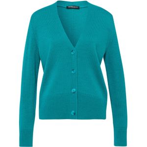 Frank Walder Dames vest blauw (Maat: 38) - Effen - Halslijn: V-hals,