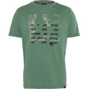 Lerros T-shirt groen (Maat: M) - Tekst - Halslijn: Ronde hals,