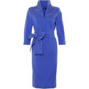 MOQ Jurk blauw (Maat: 38) - Effen - Halslijn: Revers,
