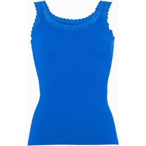 Tim & Simonsen Dames top blauw (Maat: L-XL) - Effen - Halslijn: Ronde hals,