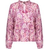 Geisha - Top 53912-20 - Dames Top - Roze en Wit - Verfijnde Details