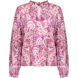 Geisha - Top 53912-20 - Dames Top - Roze en Wit - Verfijnde Details