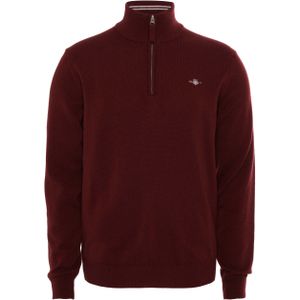 Gant Trui met rits paars (Maat: 2XL) - Effen - Halslijn: Opstaande kraag met rits,