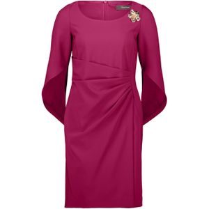 Vera Mont - Cocktailjurk - Knielang - Materiaalmix met Stretch - Ronde Hals