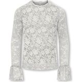 Only Meisjes longsleeve ecru (Maat: 128) - Kant - Halslijn: Ronde hals,